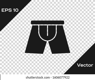 Grey Men underpants icon isolated on transparent background. Man underwear.  Vector Illustration