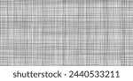 Grey mesh as a crosshatch seamless pattern. Abstract bg with random lines imitating fabric surface of canvas or rough linen material. Vector illustration