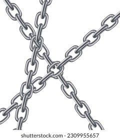 Grey metal chain. vector illustration 