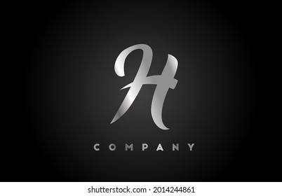 grey metal H alphabet letter logo icon for branding. Creative company design for lettering and corporate 