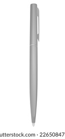 Grey metal pen. vector illustration