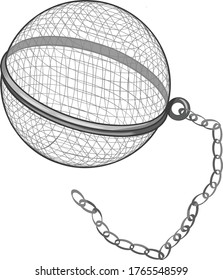 Grey metal tea kitchen strainer vector clipart