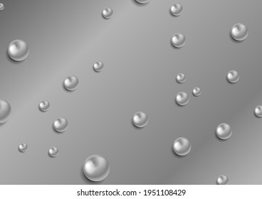 Grey metallic abstract geometric background with glossy circles. Vector tech design