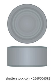 Grey metallic can. vector illustration