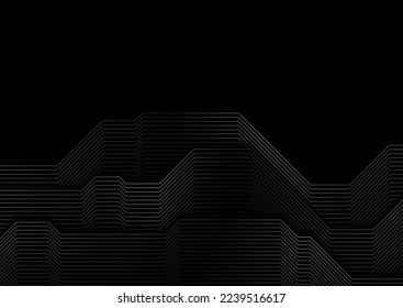 Grey metallic minimal lines abstract futuristic tech background. Vector digital art design