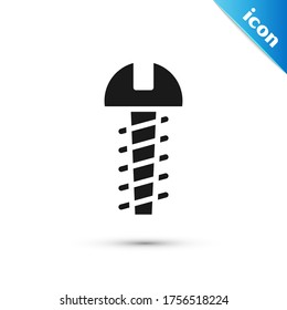 Grey Metallic screw icon isolated on white background.  Vector Illustration