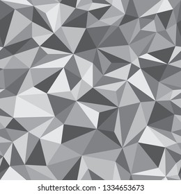 Grey, metallic, silver abstract mosaic background. Vector triangular layout. Modern abstract illustration with triangles. Triangle seamless pattern for your banner