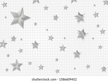 Grey metallic stars abstract background. Vector illustration