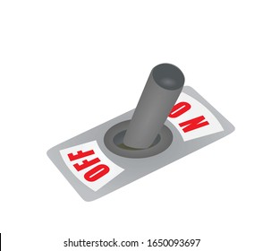 Grey metallic switch. vector illustration