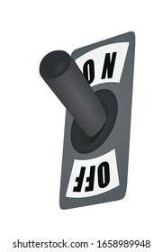 Graumetallischer Schalter. Vektorillustration