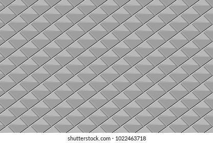 grey metallic triangle abstract background. elegant repeating pattern of triangles in 3D appearance for background, fabric and surface designs. backdrop, wallpaper, banners, templates and cards