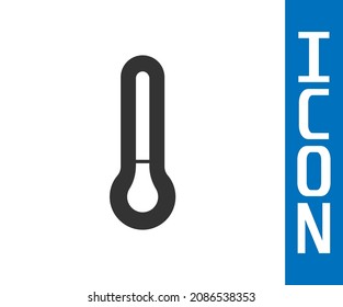 Grey Meteorology thermometer measuring icon isolated on white background. Thermometer equipment showing hot or cold weather.  Vector