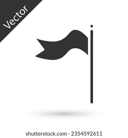 Grey Meteorology windsock wind vane icon isolated on white background. Windsock indicate the direction and strength of the wind.  Vector Illustration