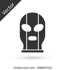 Grey Mexican wrestler icon isolated on white background. Vector.