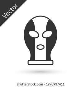 Grey Mexican wrestler icon isolated on white background.  Vector