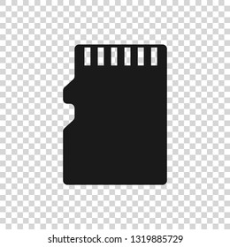 Grey Micro SD memory card icon isolated on transparent background. Vector Illustration