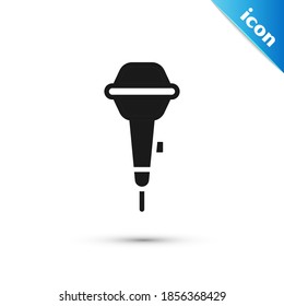 Grey Microphone icon isolated on white background. On air radio mic microphone. Speaker sign.  Vector