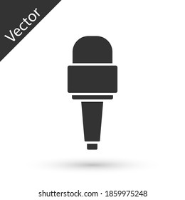 Grey Microphone icon isolated on white background. On air radio mic microphone. Speaker sign. Vector.