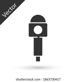 Grey Microphone icon isolated on white background. On air radio mic microphone. Speaker sign. Vector.