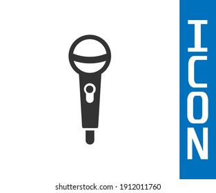 Grey Microphone icon isolated on white background. On air radio mic microphone. Speaker sign.  Vector