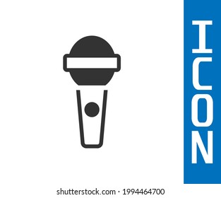 Grey Microphone icon isolated on white background. On air radio mic microphone. Speaker sign.  Vector