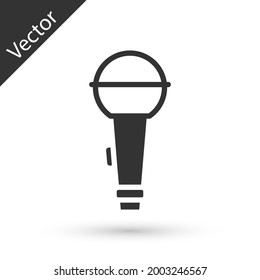 Grey Microphone icon isolated on white background. On air radio mic microphone. Speaker sign.  Vector