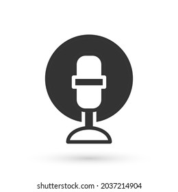 Grey Microphone icon isolated on white background. On air radio mic microphone. Speaker sign.  Vector