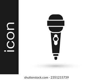 Grey Microphone icon isolated on white background. On air radio mic microphone. Speaker sign.  Vector Illustration