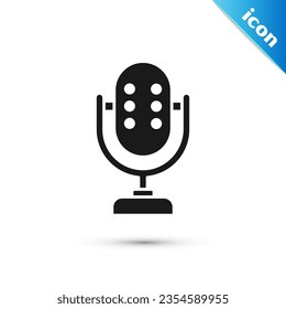 Grey Microphone icon isolated on white background. On air radio mic microphone. Speaker sign.  Vector