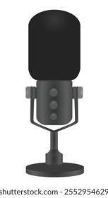 Grey microphone isolated. vector illustration 