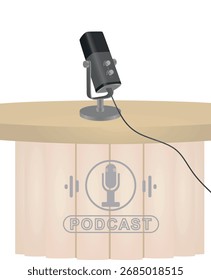 Grey microphone isolated. vector illustration