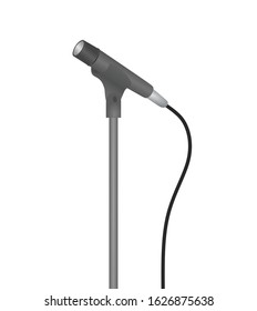 Grey microphone stand. vector illustration