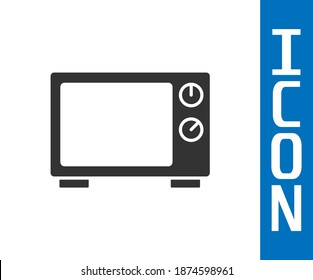 Grey Microwave oven icon isolated on white background. Home appliances icon.  Vector