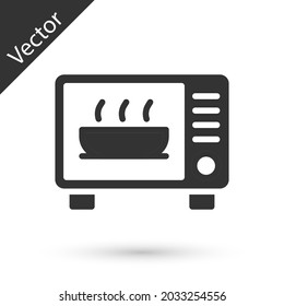 Grey Microwave oven icon isolated on white background. Home appliances icon.  Vector