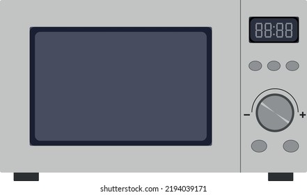 Grey microwave in vector flat illustration