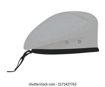 Grey military beret hat. vector illustration