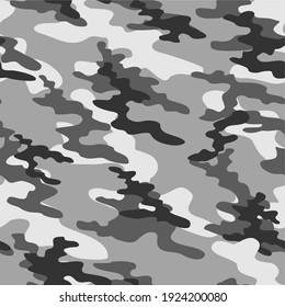 grey military camouflage vector seamless pattern