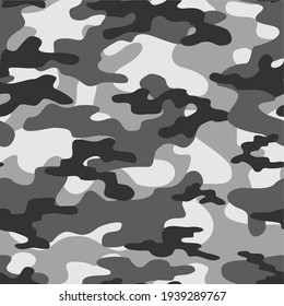 grey military camouflage vector seamless pattern