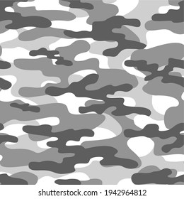 grey military camouflage vector seamless pattern