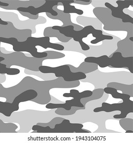 grey military camouflage vector seamless pattern