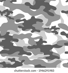 grey military camouflage. vector seamless pattern. army camouflage for clothing or printing