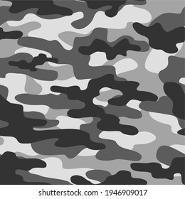 grey military camouflage vector seamless pattern