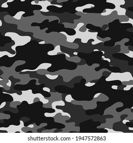 grey military camouflage. vector seamless print. army camouflage for clothing or printing