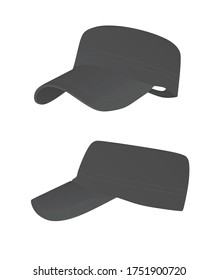 Grey military cap. vector illustration
