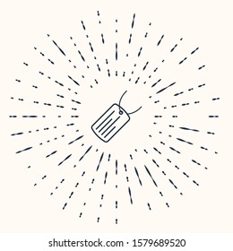 Grey Military dog tag icon isolated on beige background. Identity tag icon. Army sign. Abstract circle random dots. Vector Illustration