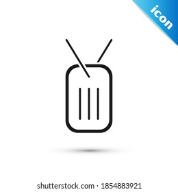 Grey Military dog tag icon isolated on white background. Identity tag icon. Army sign.  Vector