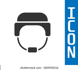 Grey Military helmet icon isolated on white background. Army hat symbol of defense and protect. Protective hat.  Vector