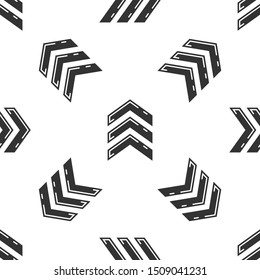 Grey Military rank icon isolated seamless pattern on white background. Military badge sign.  Vector Illustration