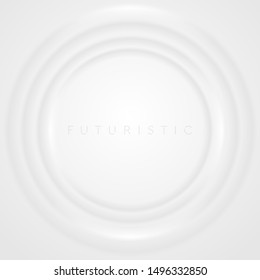 Grey and milk white smooth circles abstract tech graphic design. Futuristic minimal background. Vector illustration