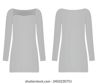 Mini vestido gris. ilustración vectorial